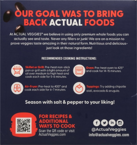 Actual Veggies® Black Bean Veggie Burgers Perspective: back