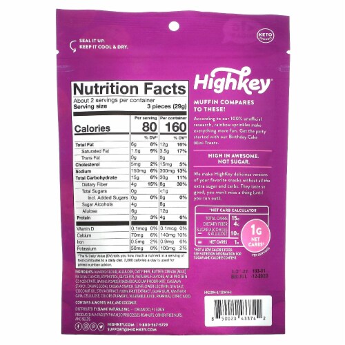 HighKey Keto Birthday Cake Mini Treats 2oz Perspective: back