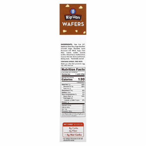Rip Van Wafels Chocolate Hazelnut 6 Pack - 0.78 oz (22 g) Each Perspective: back