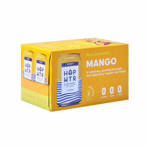 HOP WTR™ Non-Alcholic Mango Sparkling Water Perspective: back