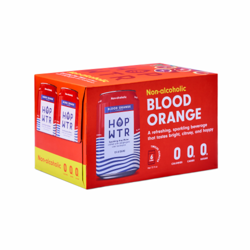 HOP WTR™ Blood Orange Non-Alcoholic Sparkling Hop Water Perspective: back