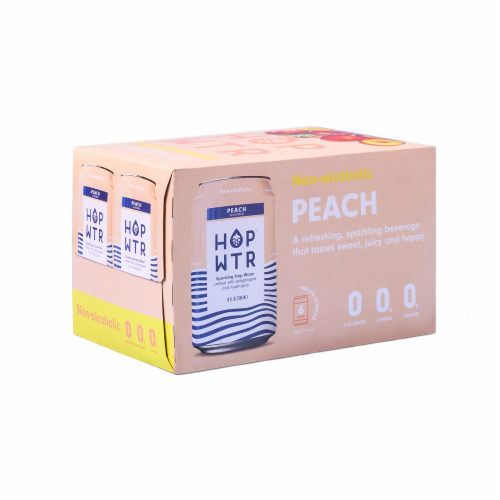 HOP WTR™ Peach Non-Alcoholic Sparkling Hop Water Perspective: back