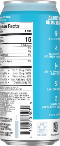 ZOA® Tropical Punch Zero Sugar Energy Drink Perspective: back