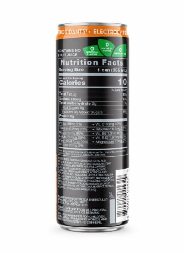 ZOA™ Zero Sugar Wild Orange Energy Drink Perspective: back
