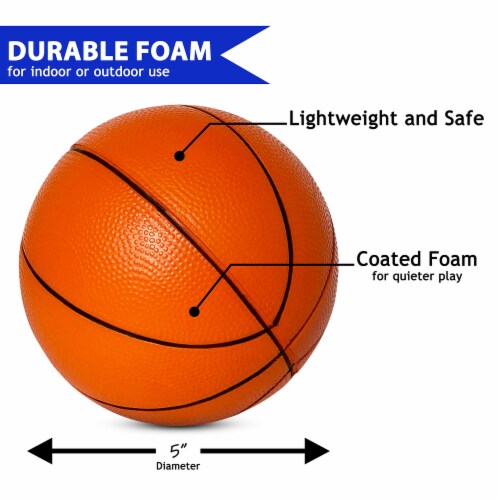 Botabee 2-Pack Mini 5  Orange Foam Basketballs for Trampoline Hoop Game Perspective: back