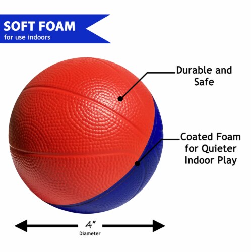 Botabee Mini Foam Basketball Set, 2 Pack | Blue/Red for Hoops & Sets Perspective: back