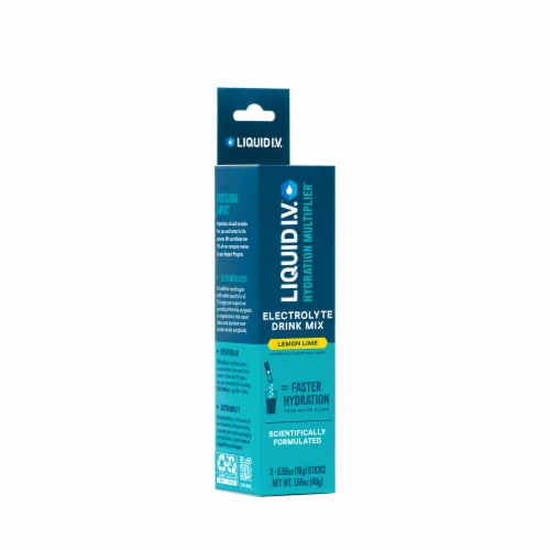 Liquid I.V.®  Hydration Multiplier® Electrolyte Lemon Lime Drink Mix Packets Perspective: back