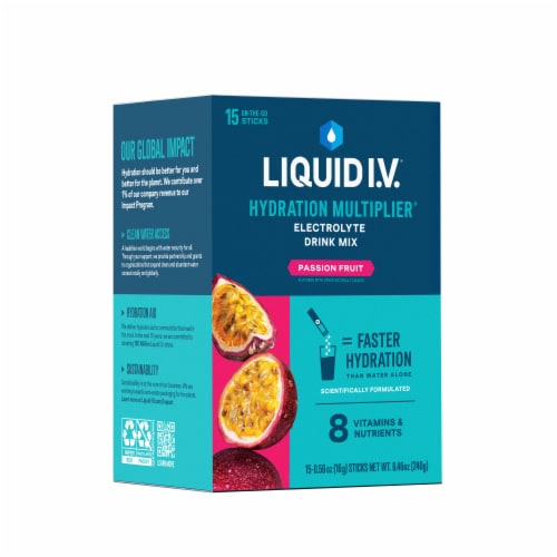 Liquid I.V. Hydration Multiplier Electrolyte Powder Packet Drink Mix,  Strawberry, 15 Ct