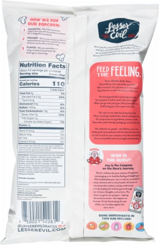 LesserEvil® Fiery Hot Organic Popcorn Perspective: back