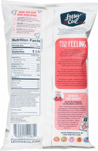 LesserEvil® Fiery Hot Organic Popcorn Perspective: back