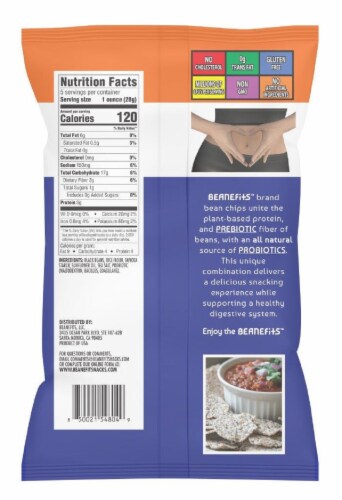Beanefits™ Gluten-Free Sea Salt Black Bean Chips Plus Probiotics Perspective: back