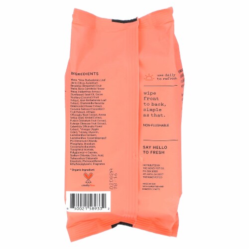 The Honey Pot® Bergamot Rose Wipes Plant-Derived Feminine Care™ Perspective: back
