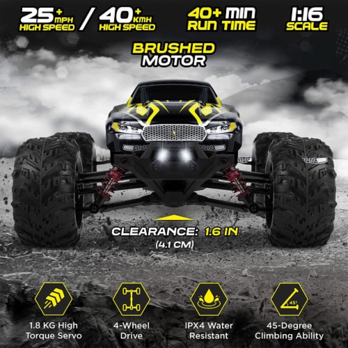 LAEGENDARY Legend 1:10 Scale RC Remote Control Car, Up to 31 MPH, Black ...