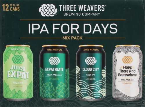 Three Weavers Brewing Company® IPA for Days Mix Pack Beer Variety Pack Perspective: back