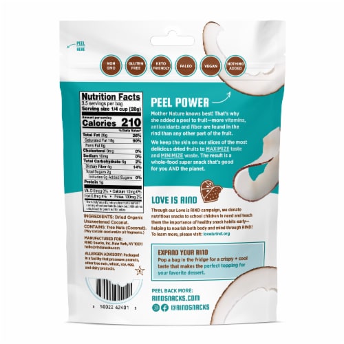 RIND® Coconut Crisps Snacks Perspective: back