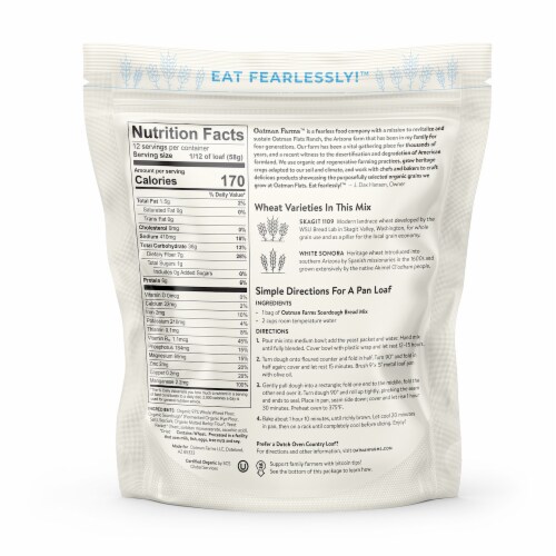Oatman Farms™ Organic Classic White Sonora & Skagit 1109 Sourdough Bread Mix Perspective: back