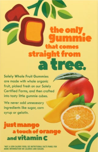 Solely® Organic Mango & Orange Whole Fruit Gummies Perspective: back