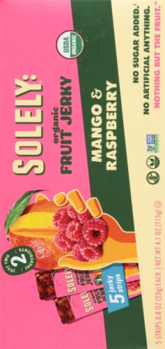 Solely® Organic Mango Raspberry Fruit Jerky Perspective: back