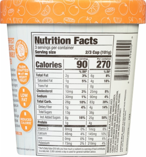 The Frozen Farmer Orange Cream Frobert Frozen Dairy Dessert Pint Perspective: back