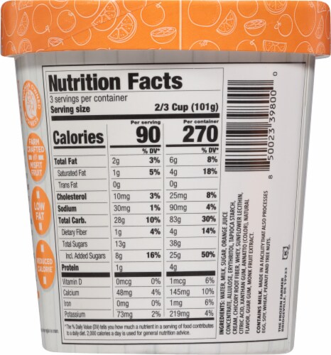 The Frozen Farmer Orange Cream Frobert Frozen Dairy Dessert Pint Perspective: back