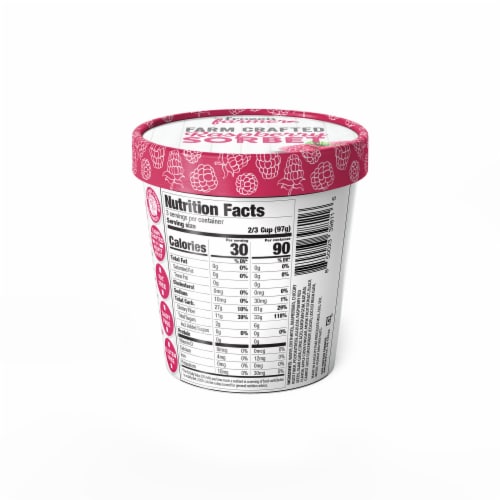 The Frozen Farmer™ Raspberry Sorbet Pint Perspective: back