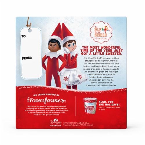 The Frozen Farmer Elf on the Shelf Santa's Cookies Ice Cream Sandwiches Perspective: back