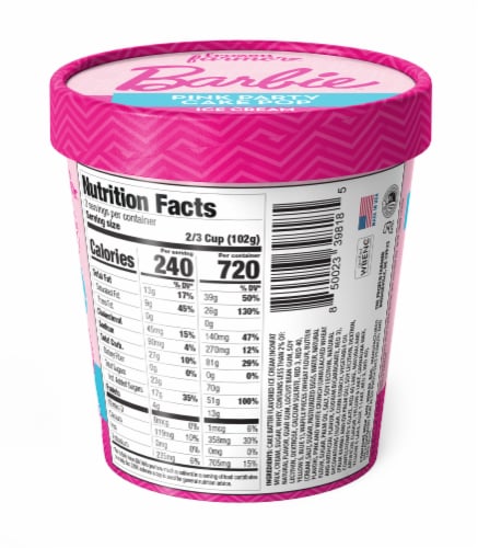 Barbie™ Pink Cake Pop Ice Cream Pint Perspective: back