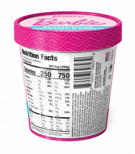 The Frozen Farmer® Barbie™ Beachouse Brookies & Cream Ice Cream Pint Perspective: back