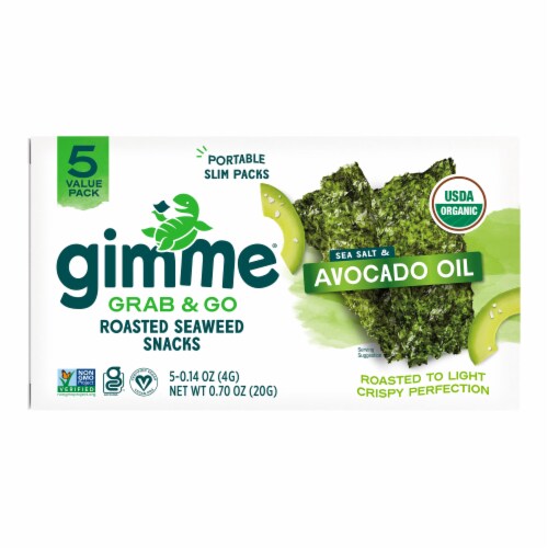 Gimme® Grab & Go Roasted Seaweed Sea Salt & Avocado Oil Snacks Perspective: back