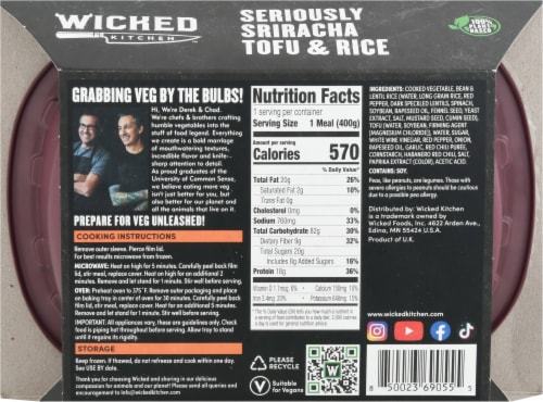 Wicked Kitchen™ Seriously Sriracha Tofu & Rice Frozen Meal Perspective: back