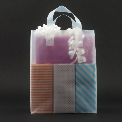 Prime Line Packaging Clear Plastic Bags with Soft Loop Handles Gift Bags 50 Pack 10x5x13x5 50 Pcs Kroger