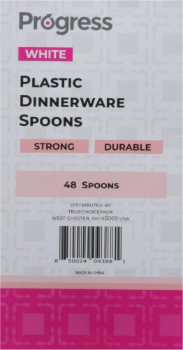 Progress Plastic Dinnerware Spoons - White Perspective: back