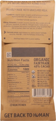 Hu® Organic Simple Milk Chocolate Bar Perspective: back