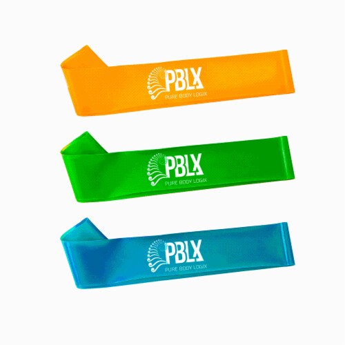 PBLX Mini Linx Resistance Bands Set with Workout Booklet Perspective: back