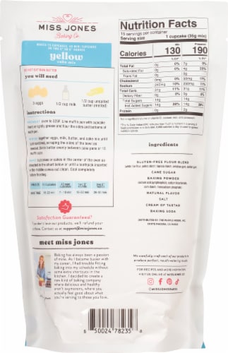 Miss Jones Baking Co. Classic Yellow Gluten-Free Cake Mix Perspective: back