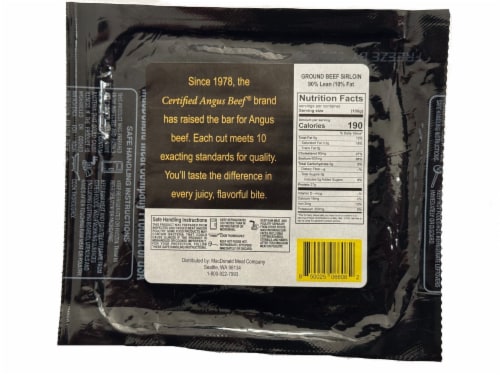Certified Angus Ground Beef 90% Lean Sirloin Perspective: back