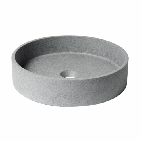 ALFI brand ABCO17R 17  Round Solid Concrete Above Mount Bathroom Sink Perspective: back