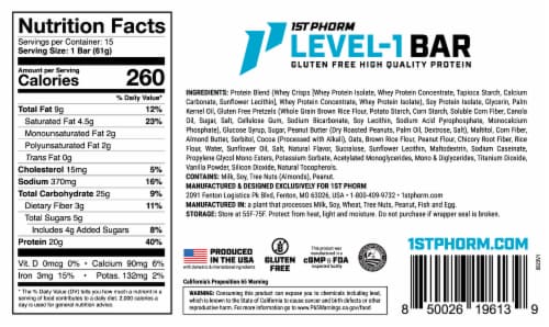 1st Phorm Level-1 Chocolate PB Pretzel Protein Bar Perspective: back