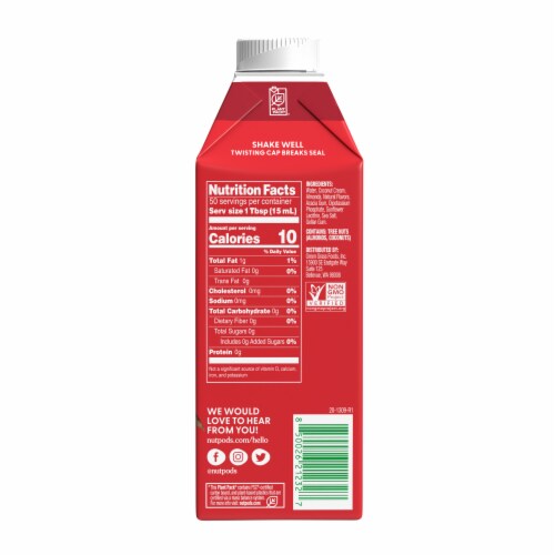 nutpods® Unsweetened Non Dairy Peppermint Mocha made with Almonds and Coconuts Coffee Creamer Perspective: back