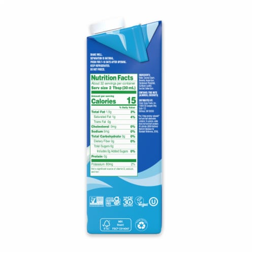 nutpods® Non Dairy Half & Half Alternative made with Almonds and Coconuts Perspective: back