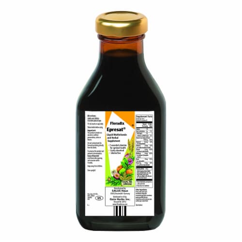 Floradix Epresat Adult Liquid Multivitamin and Herbal Supplement Perspective: back