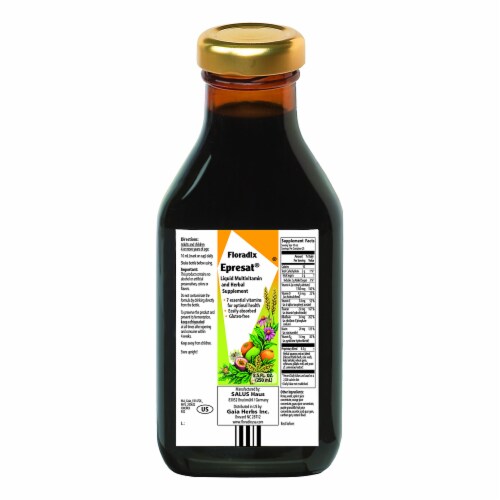 Floradix Epresat Adult Liquid Multivitamin and Herbal Supplement Perspective: back