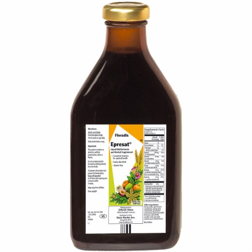 Floradix Epresat® Adult Liquid Herbal Supplement and Multivitamin Perspective: back