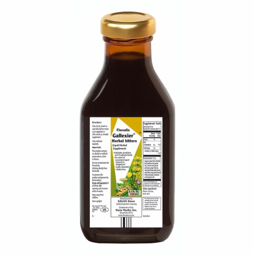 Floradix Gallexier Herbal Bitters Liquid Supplement Perspective: back