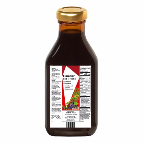 Floradix Iron + Herbs Liquid Herbal Supplement Perspective: back