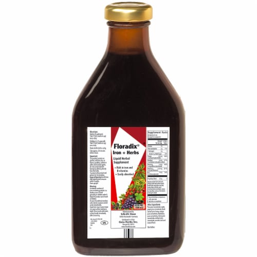 Floradix Iron + Herbs Vegetarian Liquid Herbal Supplement Perspective: back
