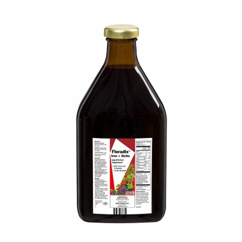 Floradix Iron + Herbs Vegetarian Liquid Herbal Supplement Perspective: back