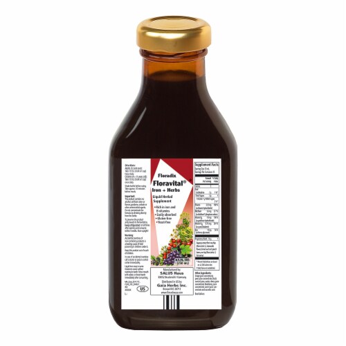 Floradix Floravital Iron + Herbs Liquid Herbal Supplement Perspective: back