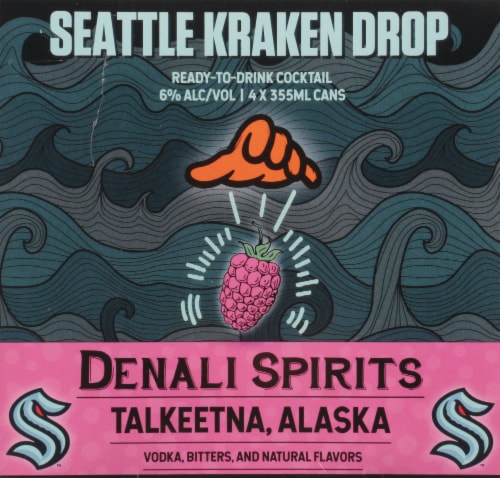 Seattle Kraken Raspberry Lemon Drop Craft Ready to Drink Cocktail Perspective: back