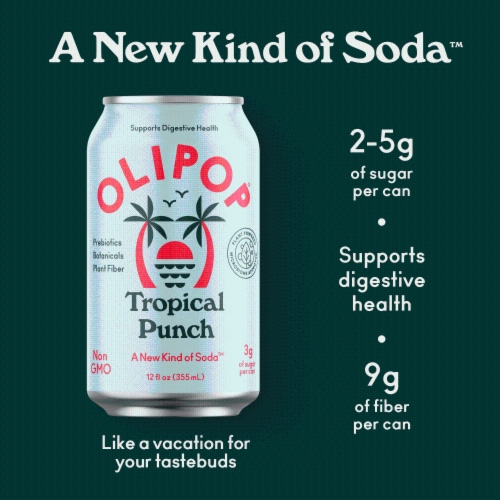 Olipop™ Tropical Punch Soda Can Perspective: back